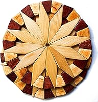 ECOSALL Natural Beechwood Trivets Set of 2 - 7-Inch Heat-Resistant Wooden Hot Pads for Kitchen Table & Counter, Handmade in Ukraine, Ideal Gift