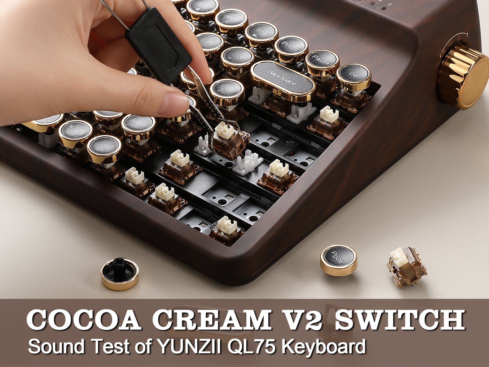 Amazon.com: YUNZII QL75 Retro Typewriter Hot Swap RGB Keyboard
