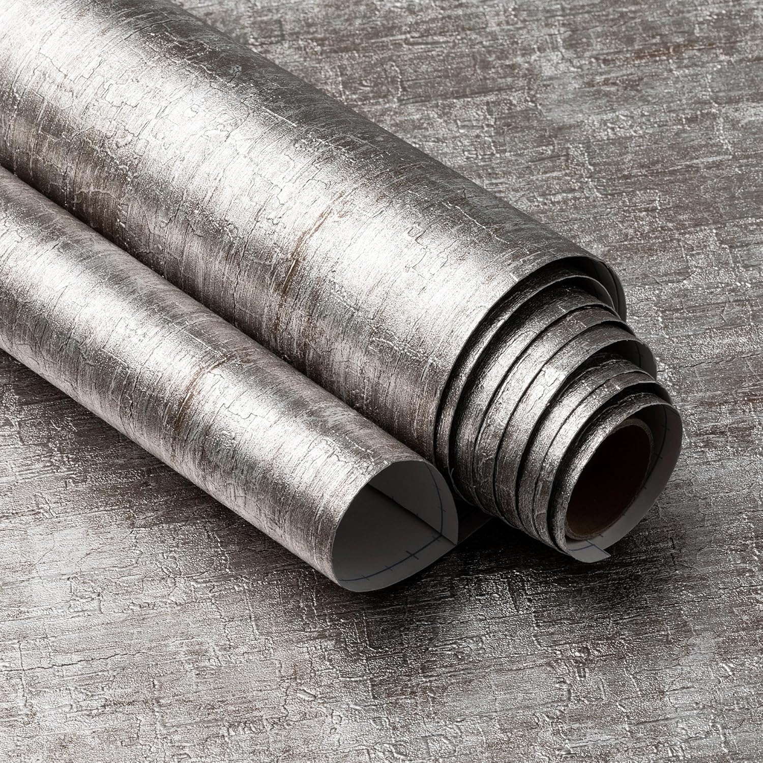 Very Berry Sticker Silver Peel and Stick Wallpaper (24" x 118", 2 Pack) Metallic Contact Paper for Luxury Home Decor Furniture & Walls, Renter Friendly, Self-Adhesive, Waterproof Vinyl