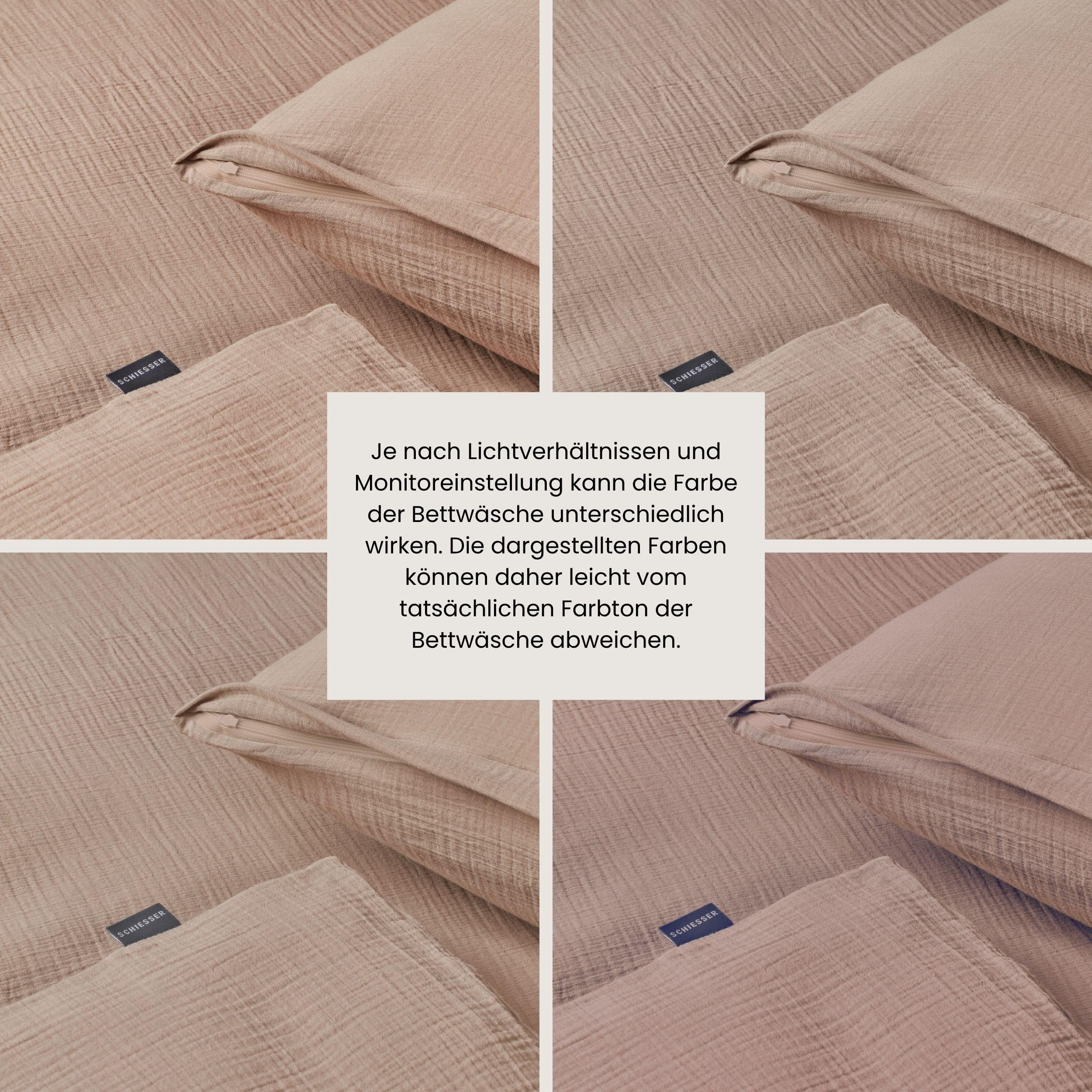 Schiesser Bettwäscheset Molly - Musselin - 2-teilig - 155 x 220 cm - Taupe