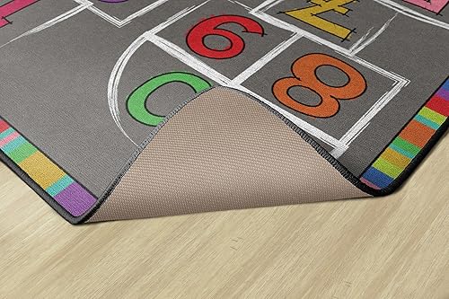 Miniatura 7 de Flagship Carpets Hopscotch - Alfombra de área de actividades con números arcoíris para aula infantil o en casa, alfombra de habitación de niños o
