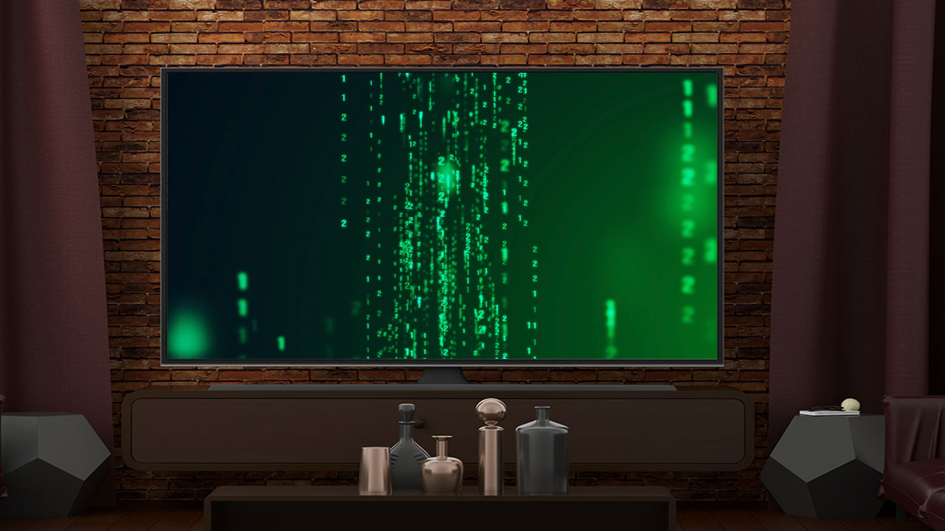 Screensaver Code Matrix Digital Rain-Cyber Code Motion Background & Tech Screensaver ...