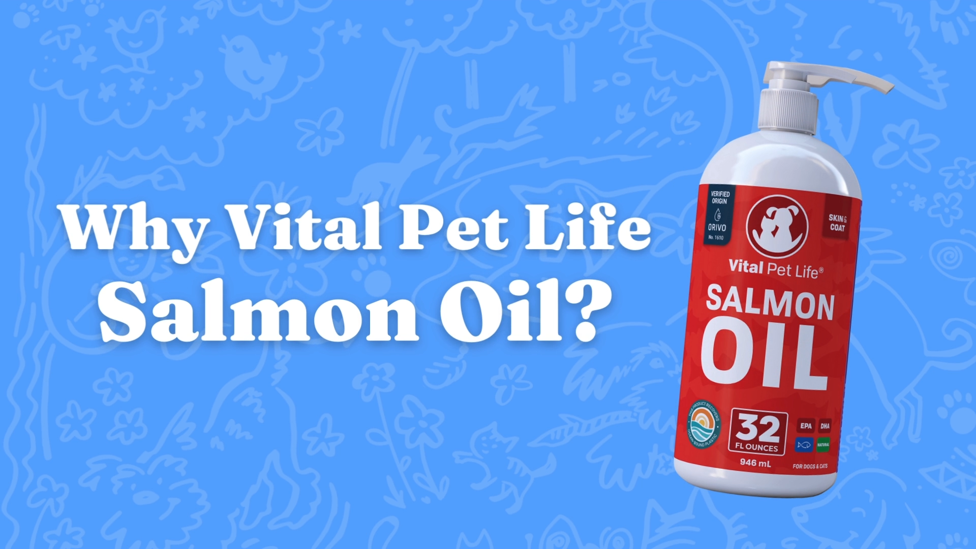 Salmon Oil for Dogs & Cats - Healthy Skin & Coat, Fish Oil, Omega 3 EPA DHA, Liquid Food Supplement for Pets, All Natural, Supports Joint & Bone Health, Natural Allergy & Inflammation Defense, 32 oz - image 8