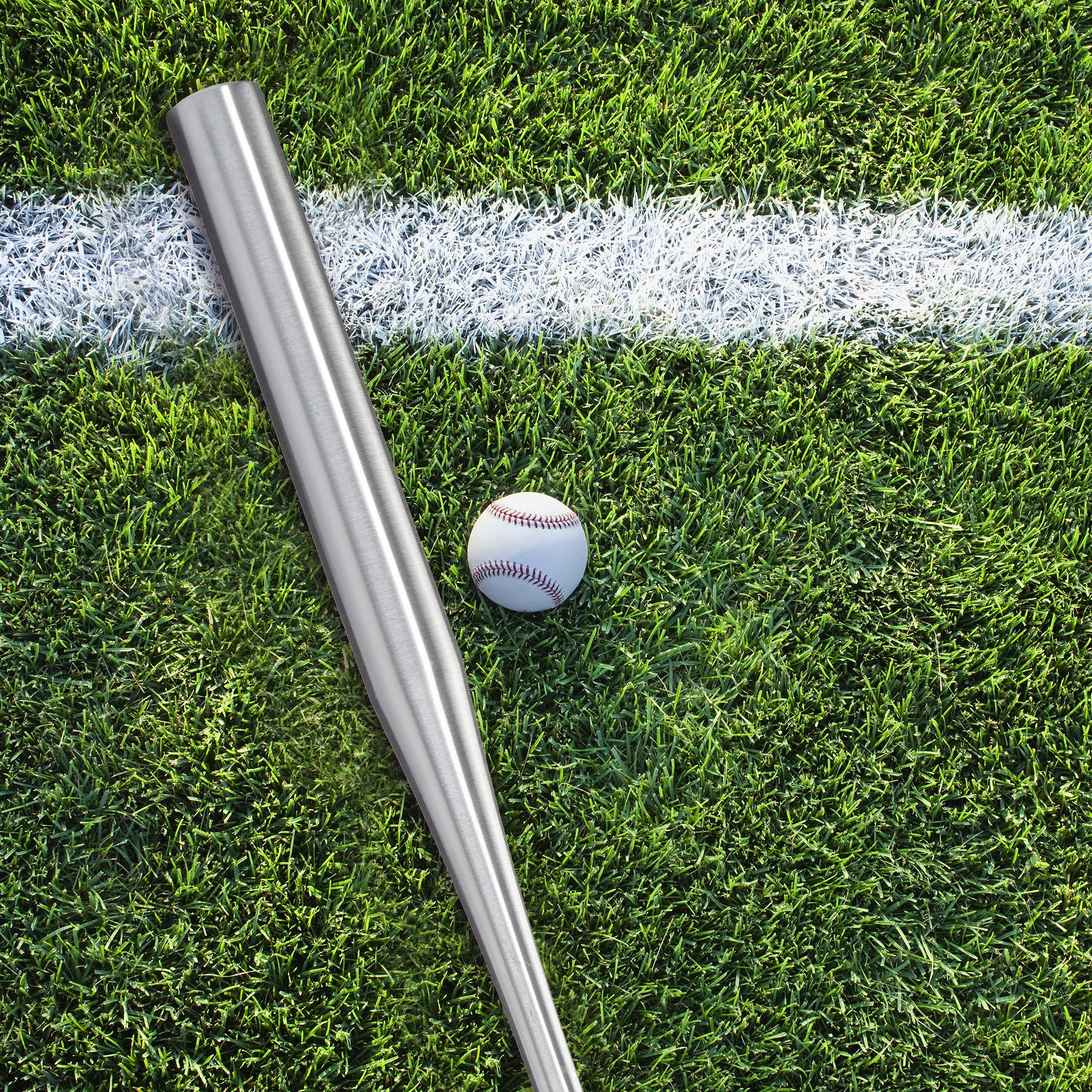 Relaxdays Batte de baseball légère en aluminium avec poignée antidérapante Argenté 34"