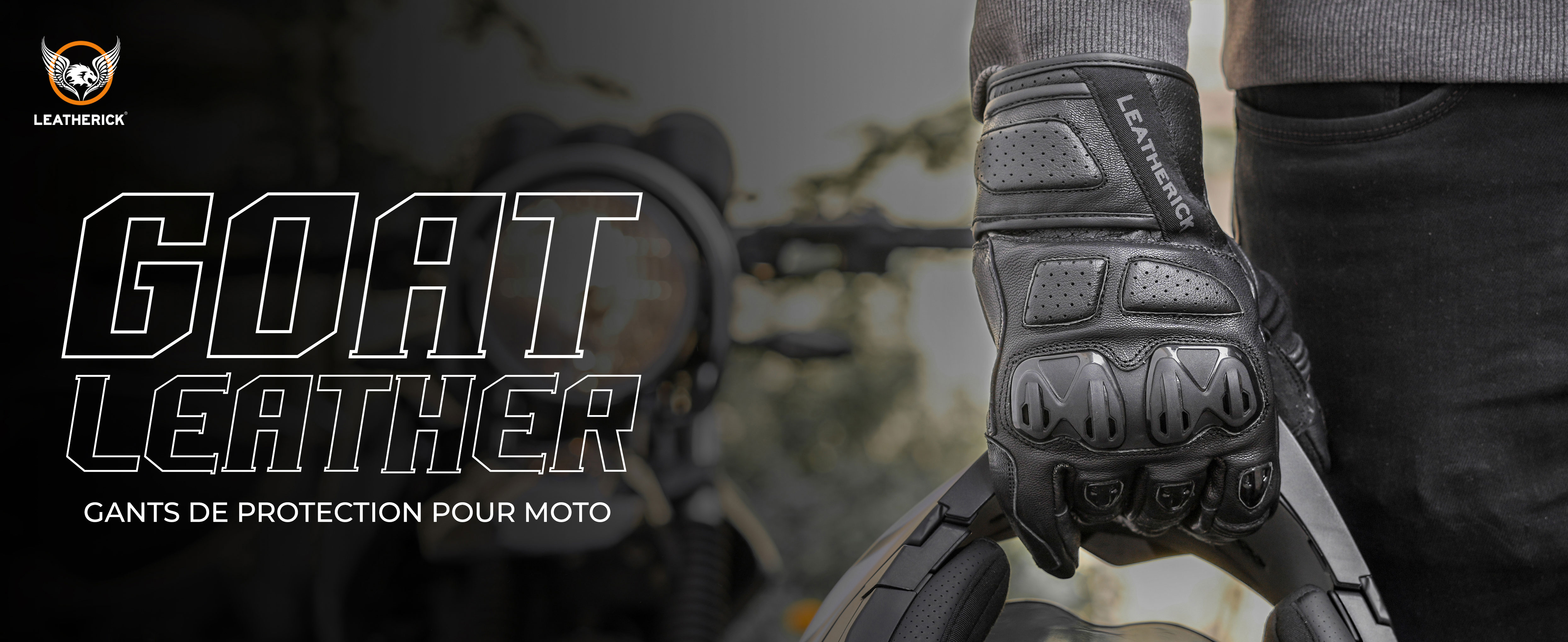 Leatherick Gants Moto Cuir Vachette Homme - Certifiés CE, Écran Tactile Et Confortables