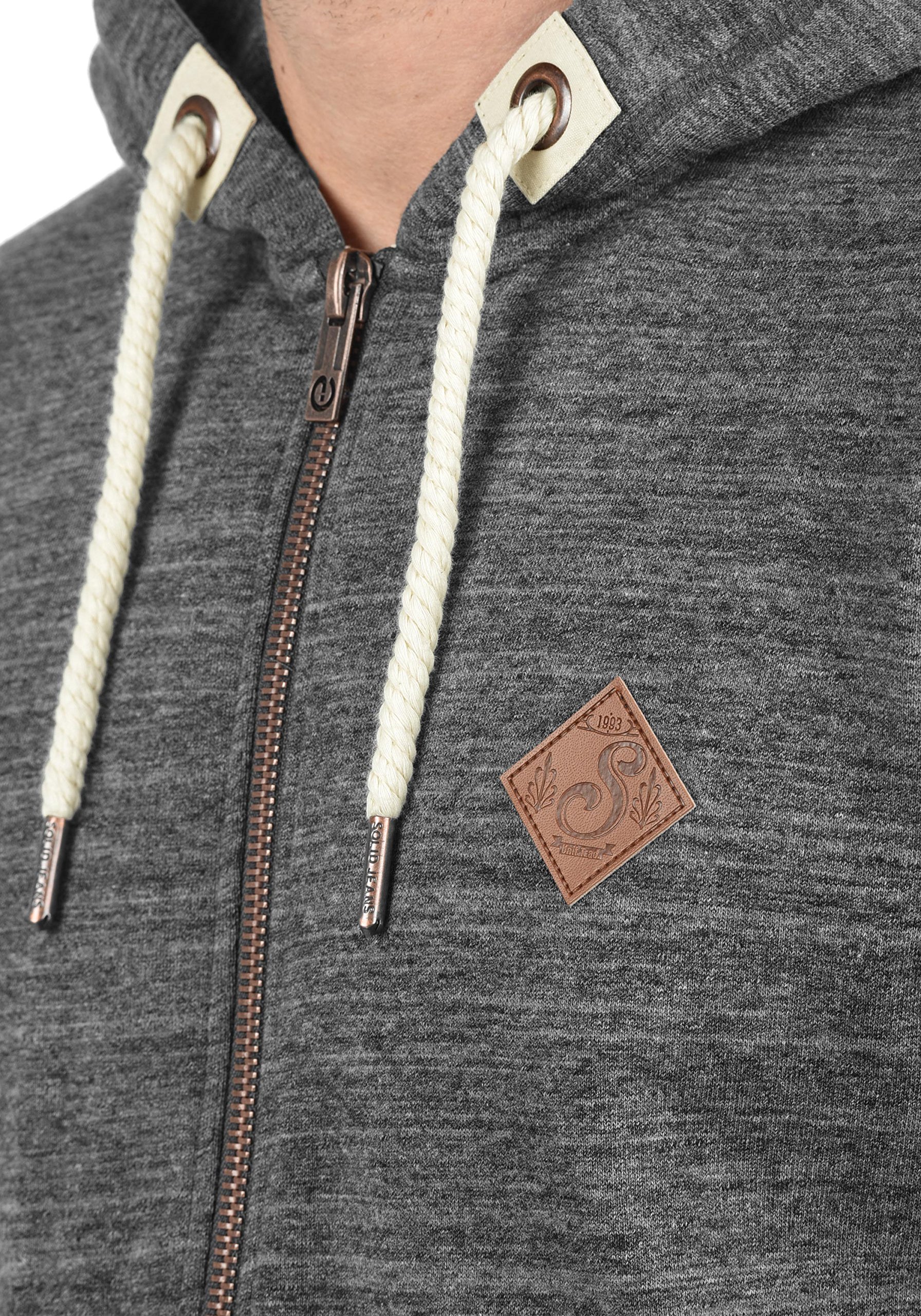 !Solid SDCraig Herren Sweatjacke Kapuzenjacke Hoodie mit Kapuze Kordelzug Reißverschluss Kängurutasche Baumwollmischung Regular fit
