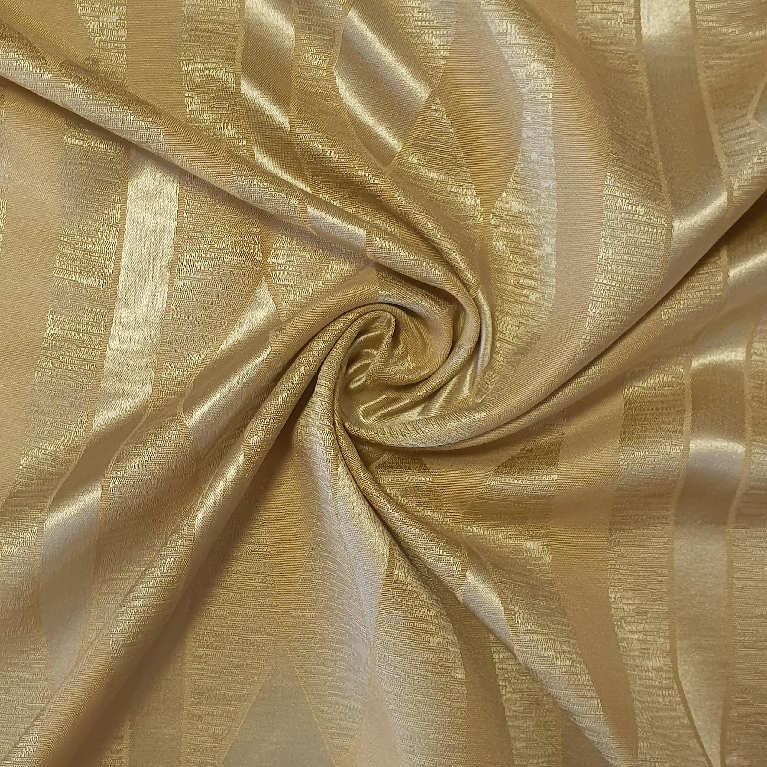 58"/150cm Wide Plain Poly Silk Satin Fabric (Available in 20+ Colours & Various Lengths) (Gold Geometric, 5 Meter) — image 1