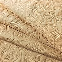 Vista 8 de HoneiLife - Colcha bordada tamaño King - Juego de edredón de microfibra de 3 piezas, colchas ligeras, cubrecamas reversibles, funda de cama retro