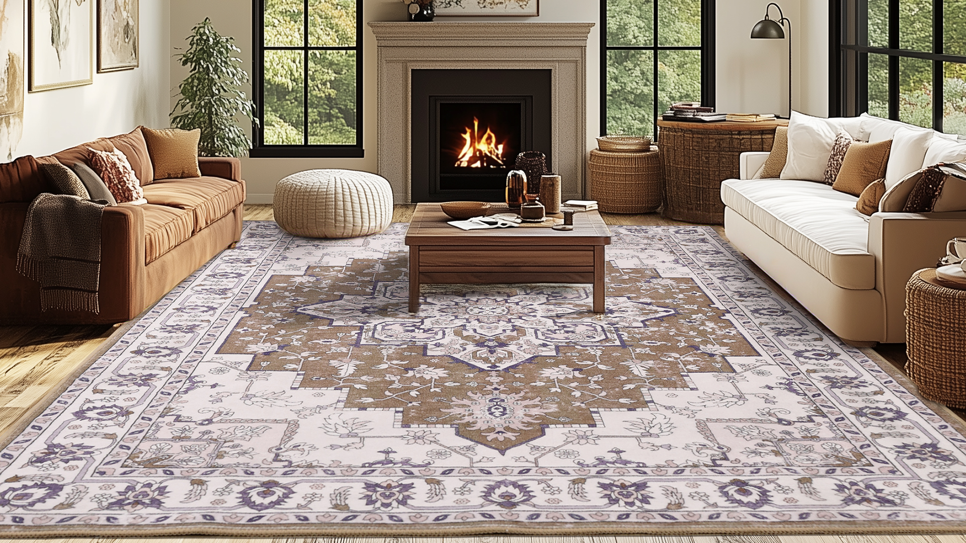 Amazon.com: Rugflix 5x7 Area Rug for Living Room, Vintage Washable