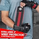 Nivia Wristlock Weightlifting Gloves -Genuine Leather with 3" Designed for Weight Lifting/Fitness & Gym/Hook and Loop Closure for Tight Firm Fit (Medium) - Black gallery image
