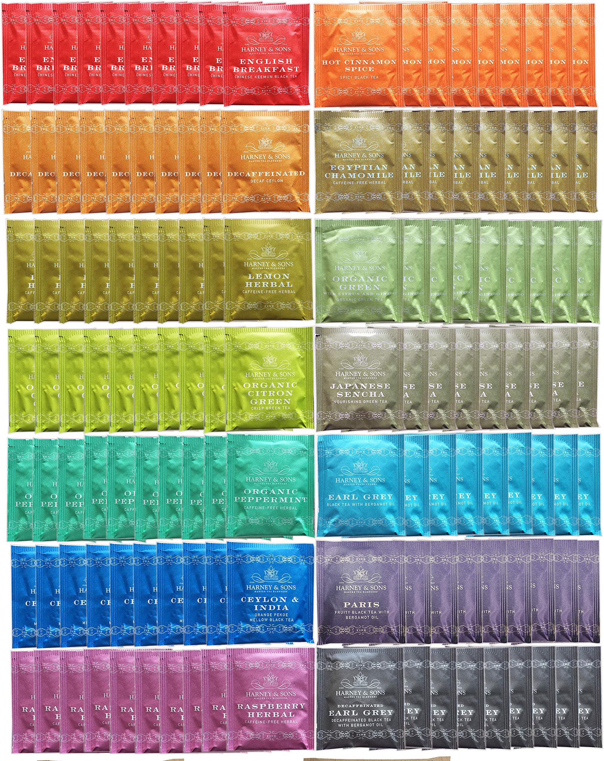 Harney & Sons Assorted Tea Bag Sampler 140 Count Great for Breakrooms, Offices, Food Service Tea Sampler