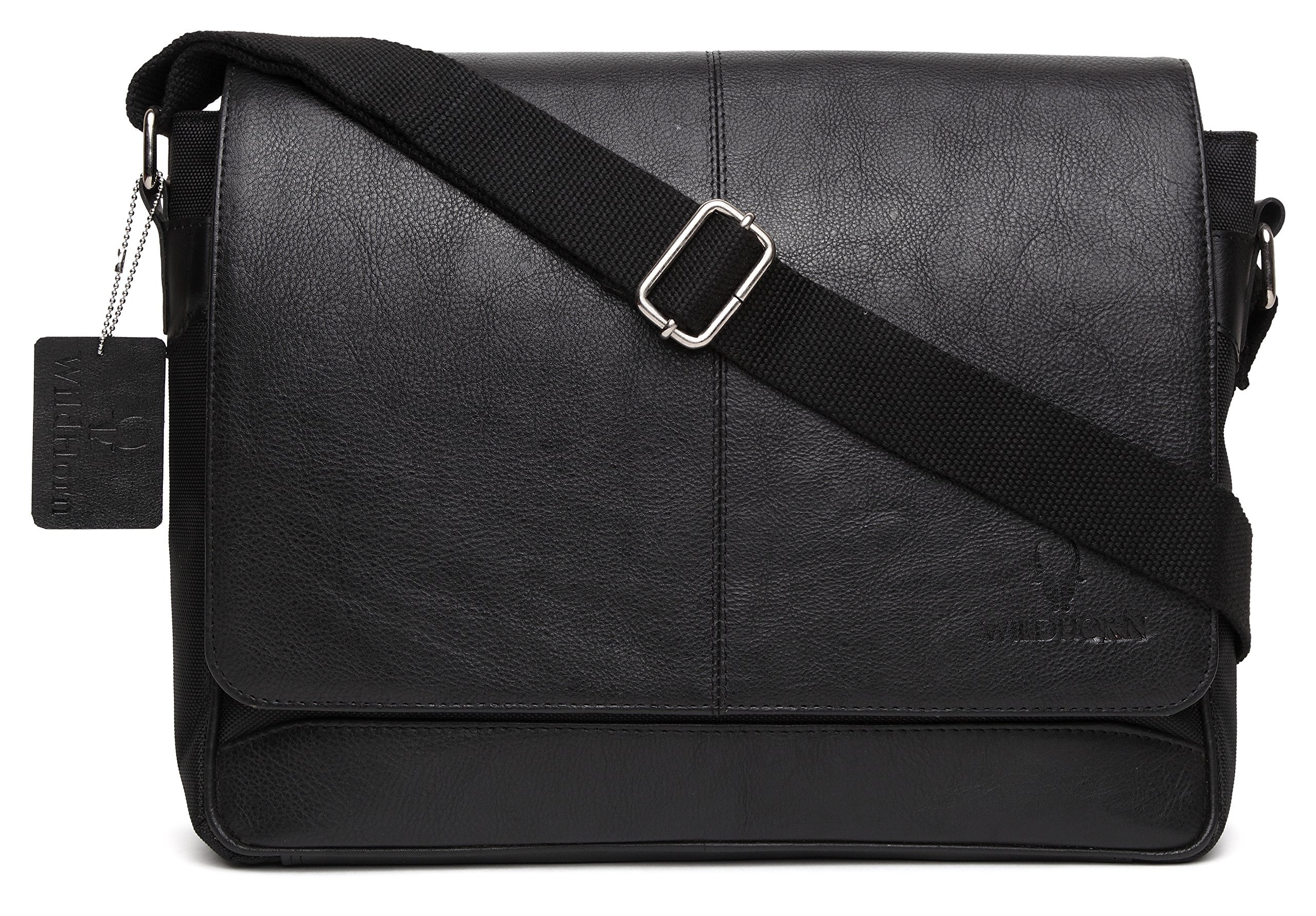 WildHorn® Genuine Leather 13.5 inch Laptop Messenger Bag for Men I Padded Laptop Compartment I Adjustable Strap I Dimension: L- 14inch H- 11inch W- 3.5inc (B01MQYN7Z9) Amazon Price History, Amazon Price Tracker