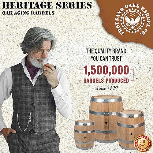 Miniatura 7 de Barril de roble de 5 galones - Barril de vino de madera de whisky (20 litros) - para el cervecero casero, destilador, enólogo - Nuevos barriles de