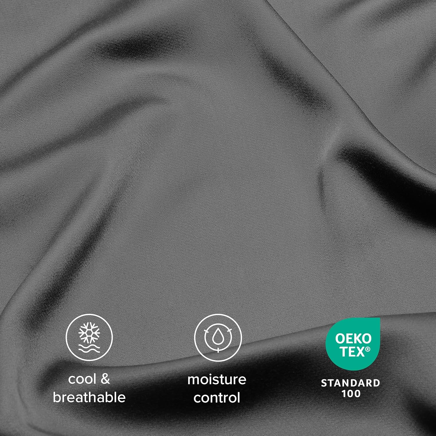 Bare Home 100% Rayon Made from Bamboo Luxury Queen Sheet Set - 4 Piece Bedding Set - Deep Pockets - Cooling Sheets - Breathable - Easy Fit - Soft Bedding Sheets & Pillowcases (Queen, Grey)