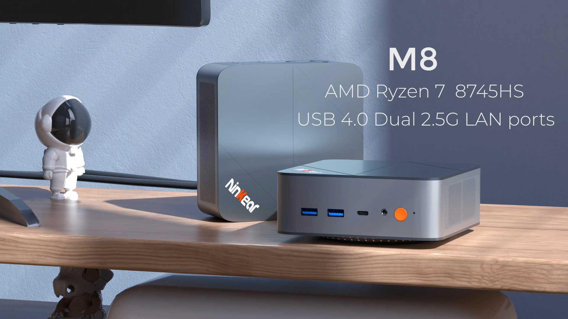 Ninkear Mini PC AMD Ryzen 7 8745HS (fino a 4,9 GHz, 8C/16T), mini PC da