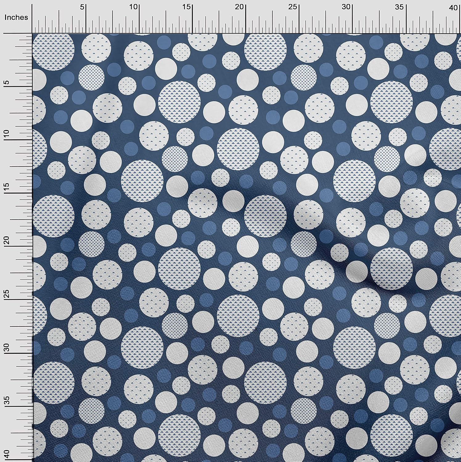 oneOone Viscose Chiffon Blue Fabric Geometric & Polka Quilting Supplies Print Sewing Fabric by The Yard 42 Inch Wide