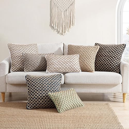 Miniatura 7 de Boho Living Jada - Manta decorativa, incluye acento, diseño tejido de primera calidad, decoración de sala de estar, (1) funda de almohada de 20 x 20