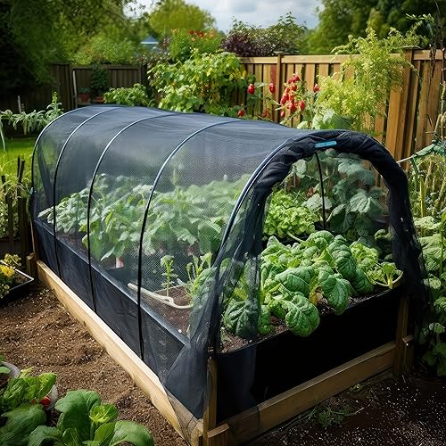 Miniatura 3 de Mosquitera negra para bricolaje, paquete de 2 mallas de 10 x 10 pies, cubierta de insectos para jardín, patio, exterior y ventanas, varios tamaños