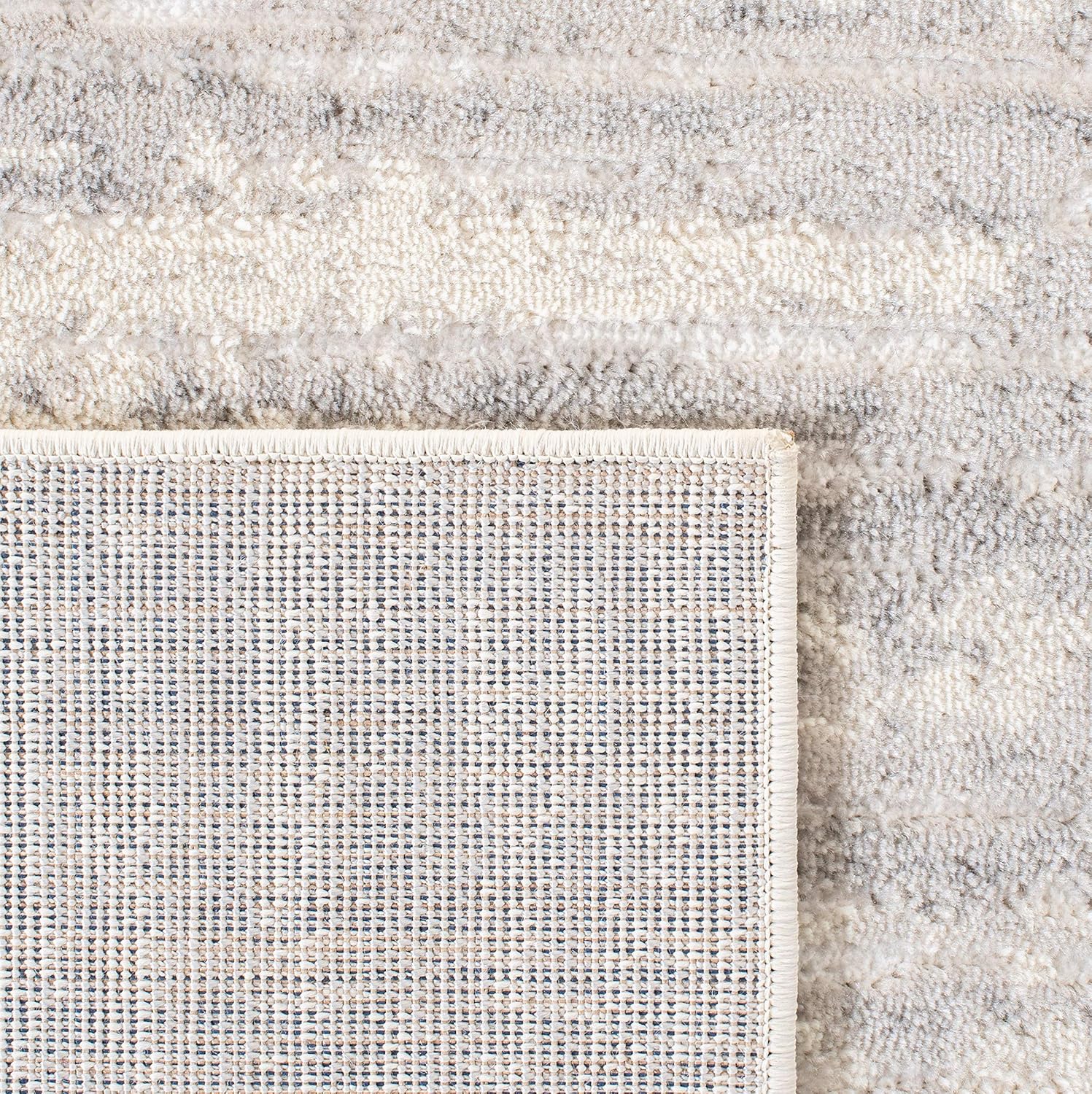 SAFAVIEH Skyler Collection Area Rug - 6'7" Square, Light Grey & Ivory, Modern Abstract Design, Non-Shedding & Easy Care, Ideal for High Traffic Areas in Living Room, Bedroom (SKY501F)