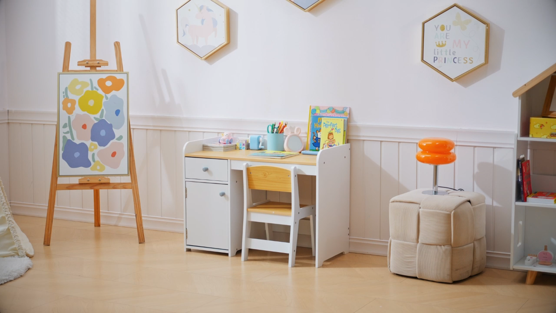Amazon.com: Qaba Kids Desk and Chair Set with Storage Drawer