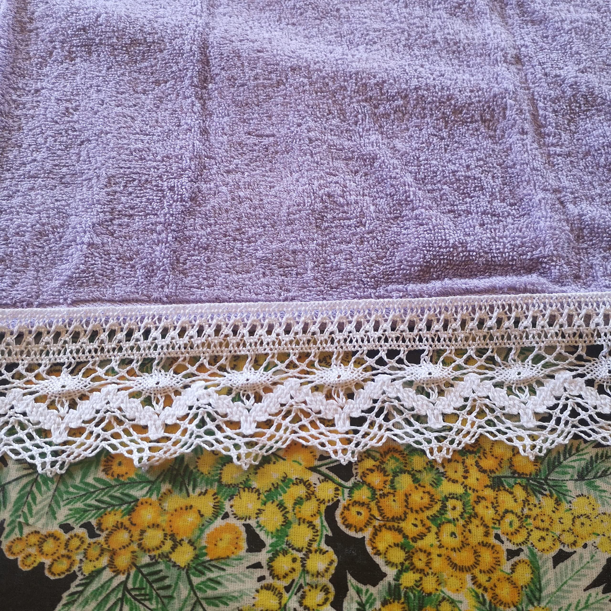 PIZZITALIANI Pizzo al metro – Nastro Pizzo BEIGE, Altezza 6,5 cm x 10 m, Made in Italy, Passamaneria per tessuti, Pizzi e Merletti cotone, Bordo per allungare tende, Art1763