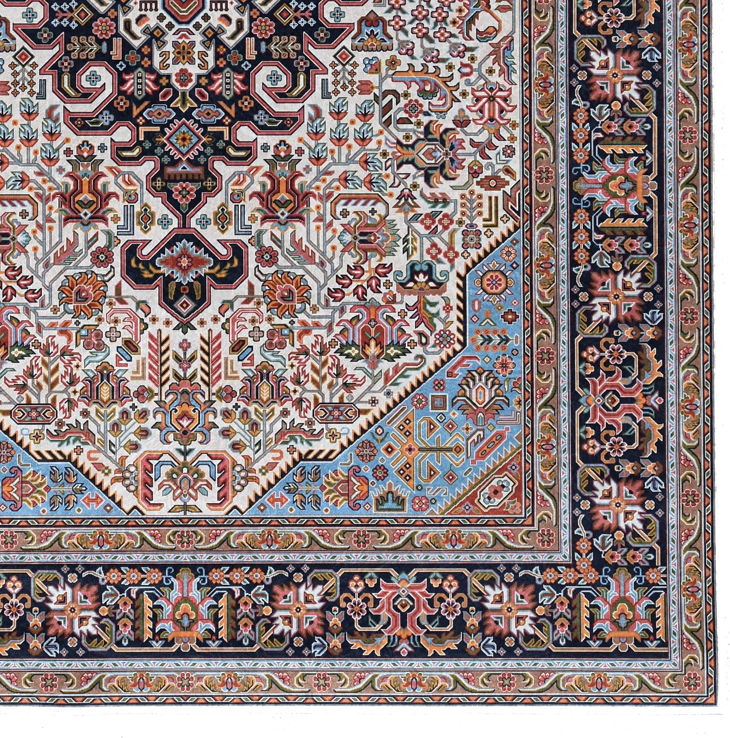 Honora Butte Ivory/Blue 5' x 7' Area Rug by Linon