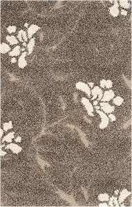 SAFAVIEH Florida Shag Collection SG464 Floral 1.2-inch Thick Accent Rug, 2'3" x 4', Smoke/Beige