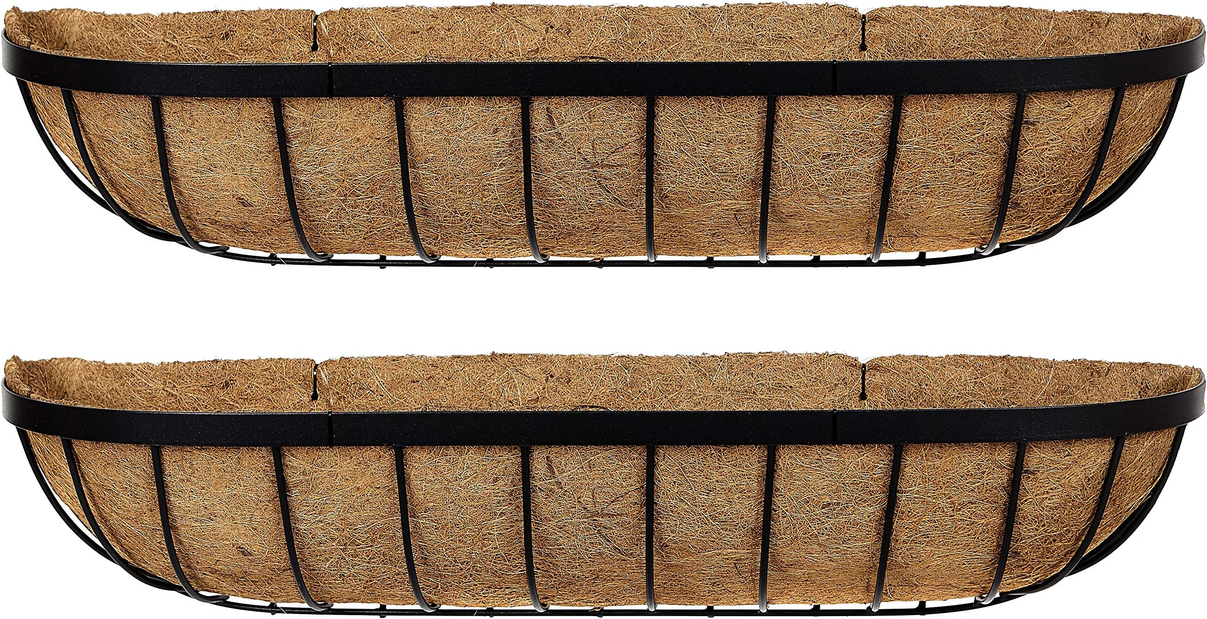 RUDDINGS WOOD Set of 2 x 36" (91cm) Large Metal Window Boxes - Garden Flower Wall Baskets - Wall Trough - Outdoor Hanging Window Sill Planters