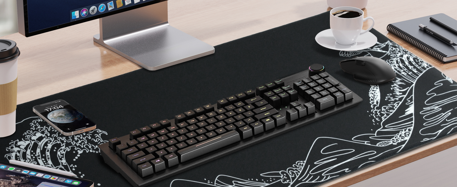 Amazon.com: Large Gaming Mouse Pad for Desk,Kanagawa XXL Mouse Pad