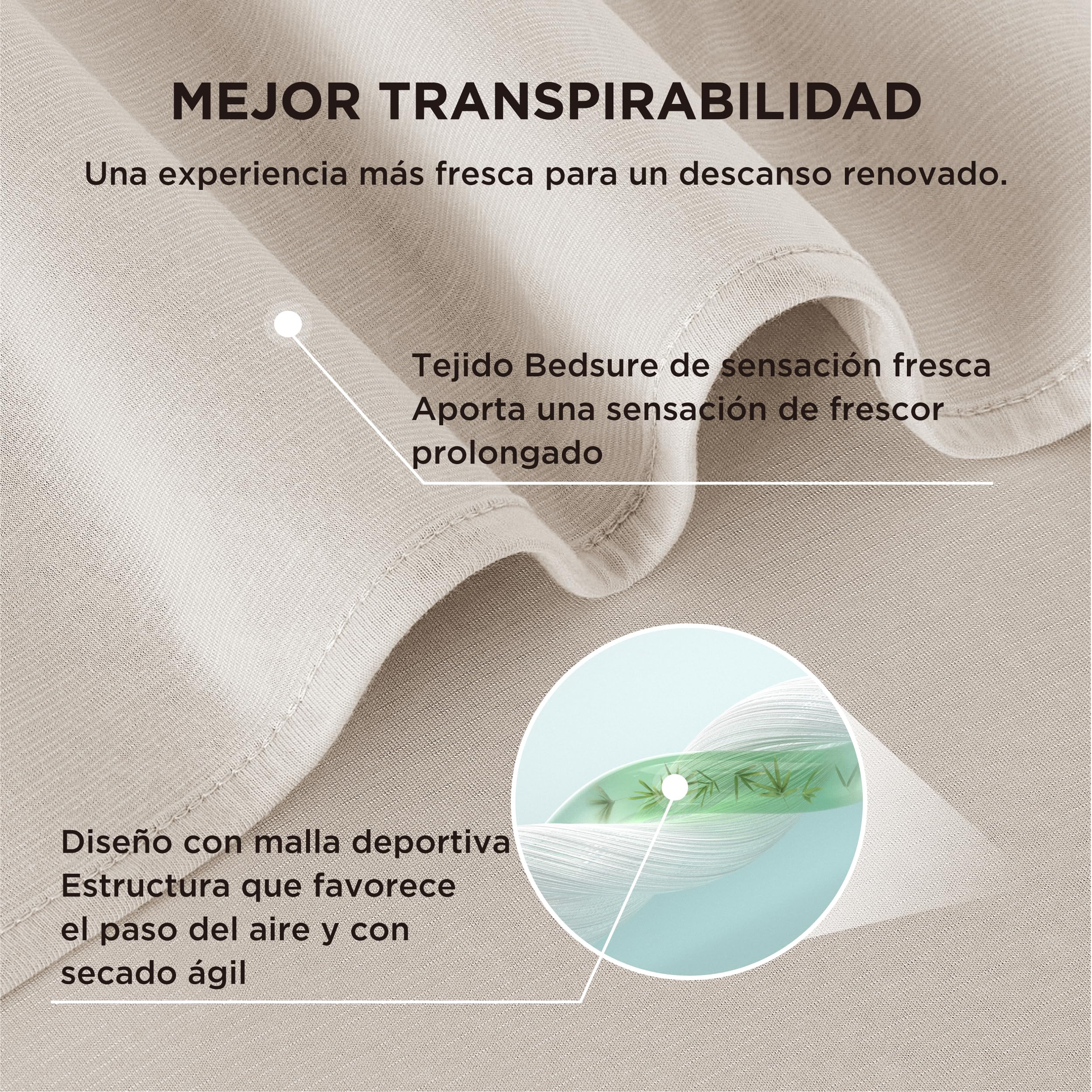 Bedsure Manta Refrescante para Personas – Manta de Verano con Fibras ARC-Chill Q-MAX >0.4, Ligera y Transpirable, Manta Sofá Verano para Personas Calurosas y Sudoración Nocturna, 150x200 cm, Beige