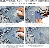 Vista 5 de KING MOUNTAIN Paquete de 20 parches de reparación termoadhesivos para jeans, kit de 3 x 4-1/4 pulgadas, parche de reparación de planchado 100%