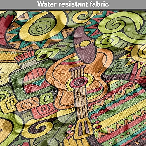 Miniatura 312 de Ambesonne The Yard - Tela de hibisco de flores tropicales en tonos de la vida real, tela decorativa para tapicería, cestas de almacenamiento