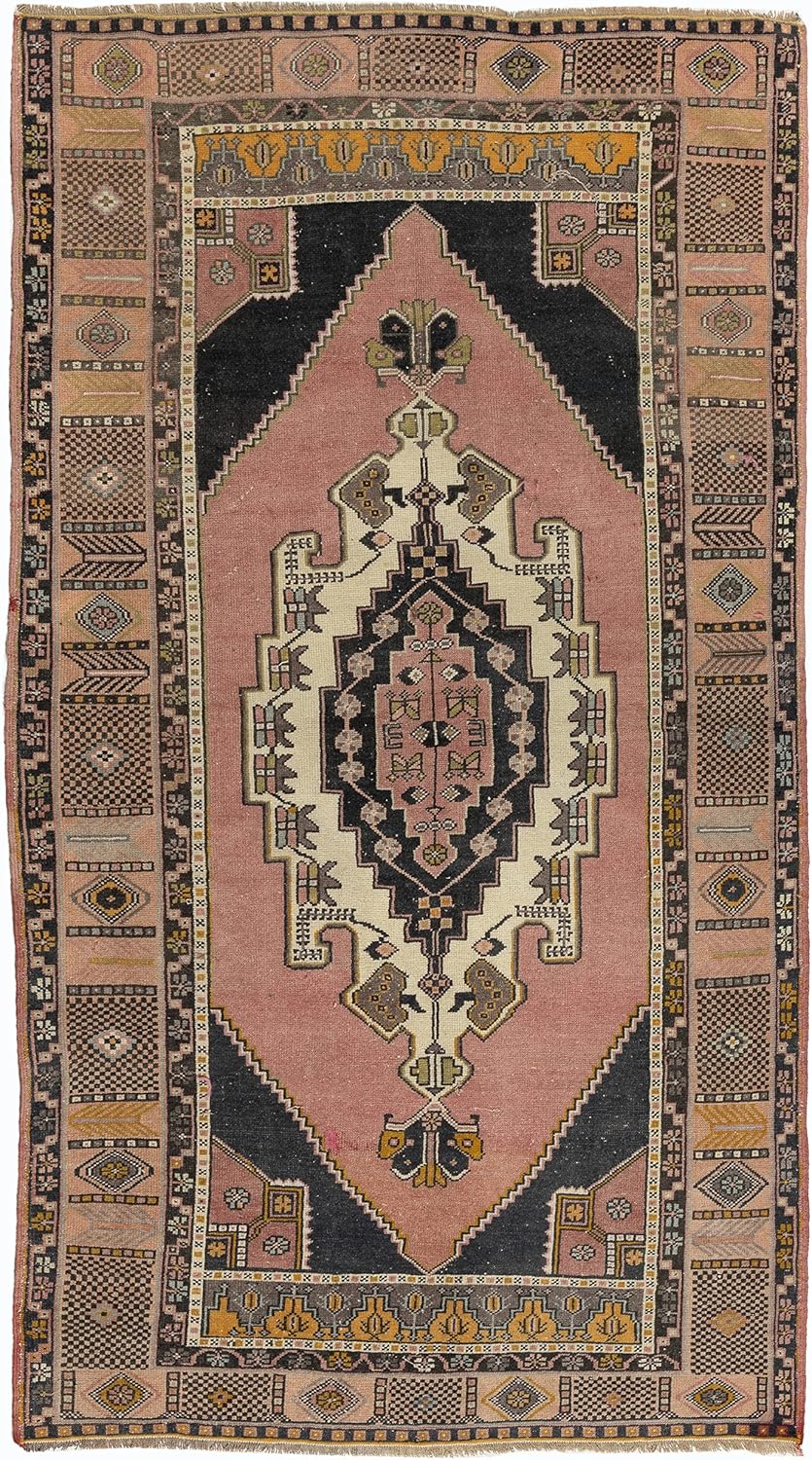 4.3x7.7 Ft Oriental Carpet from 1960s, Traditional Handmade Turkish Rug for Home & Office. C1313