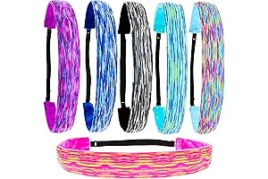 FROG SAC 6 Tie Dye Headbands for Girls, Adjustable No Slip Hair...