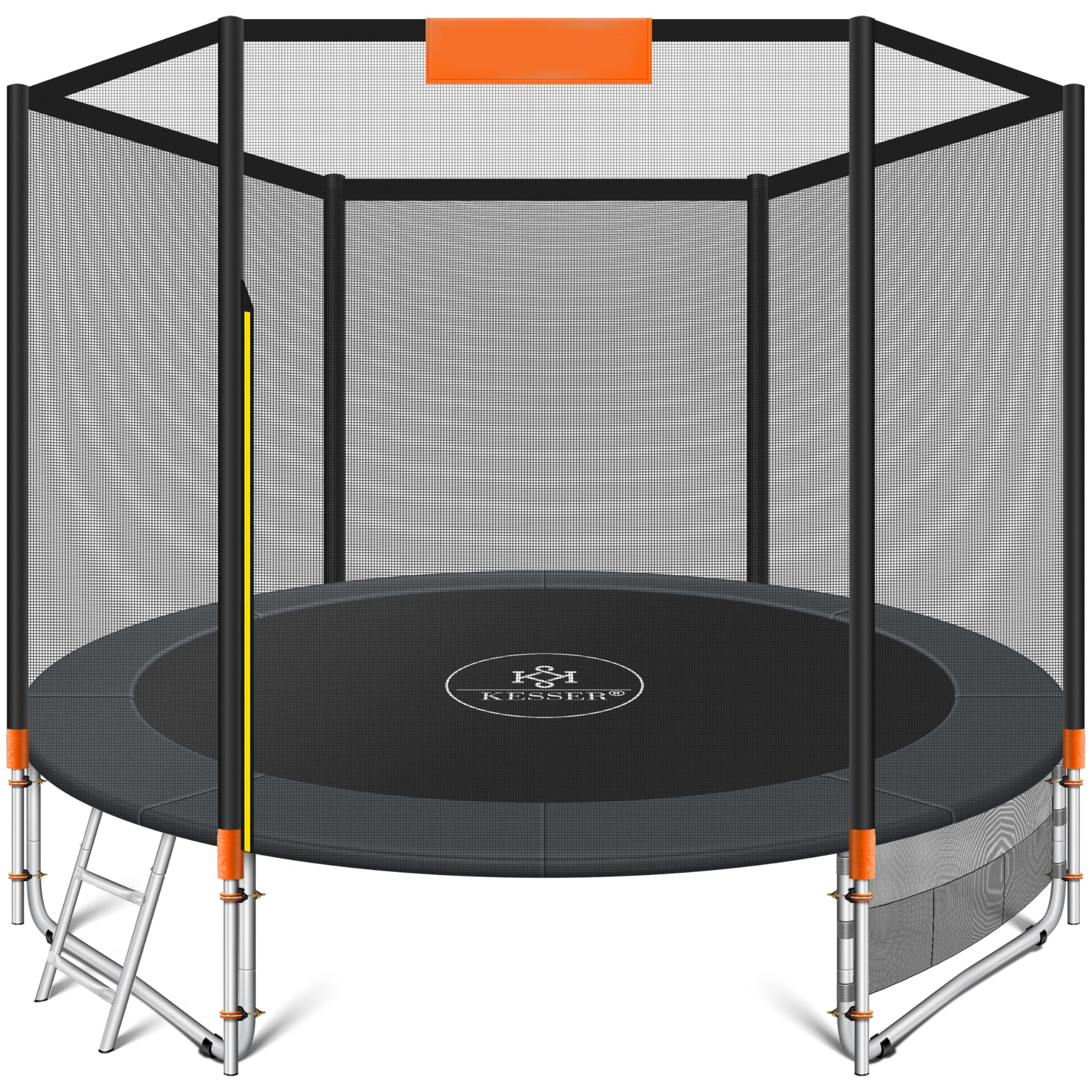 KESSER® Trampolin Outdoor Ø 244/305/366/427 cm Komplettset mit Sicherheitsnetz, Leiter & Seitentasche und Montagezubehör | Kindertrampolin Gartentrampolin Belastbarkeit 150 kg