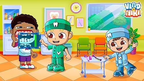 Vlad e Niki: Doutor Dentista. Jogo para cuidar dos dentes das crianças no hospital infantil