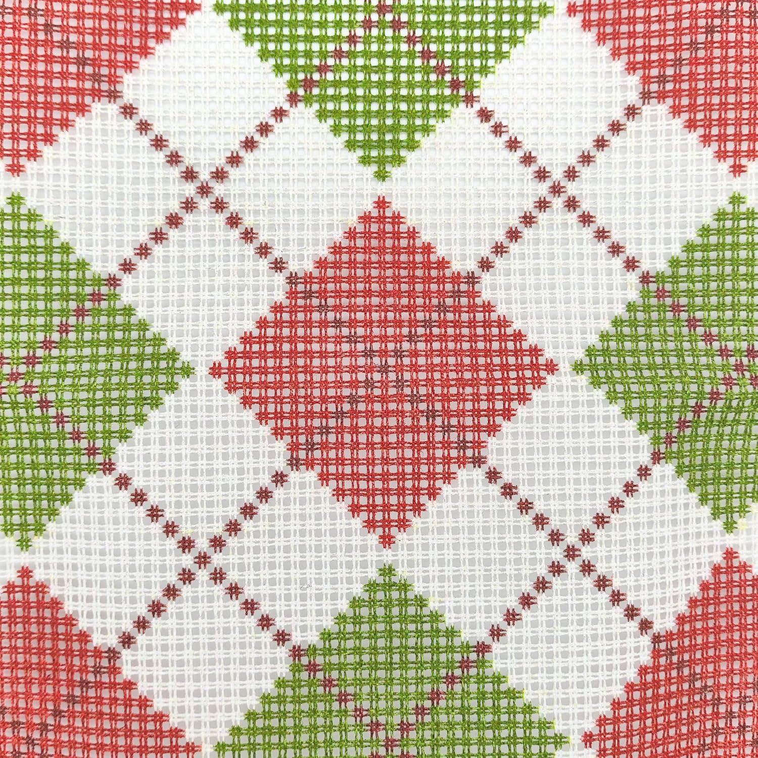 Howie's Needlepoint Needlepoint Kits for Adults, Pillow Front Cross Stitch Kit with Embroidery Pattern on Canvas, Yarn, 2 Needles and Instruction, 16 x 16inch(Plaid)