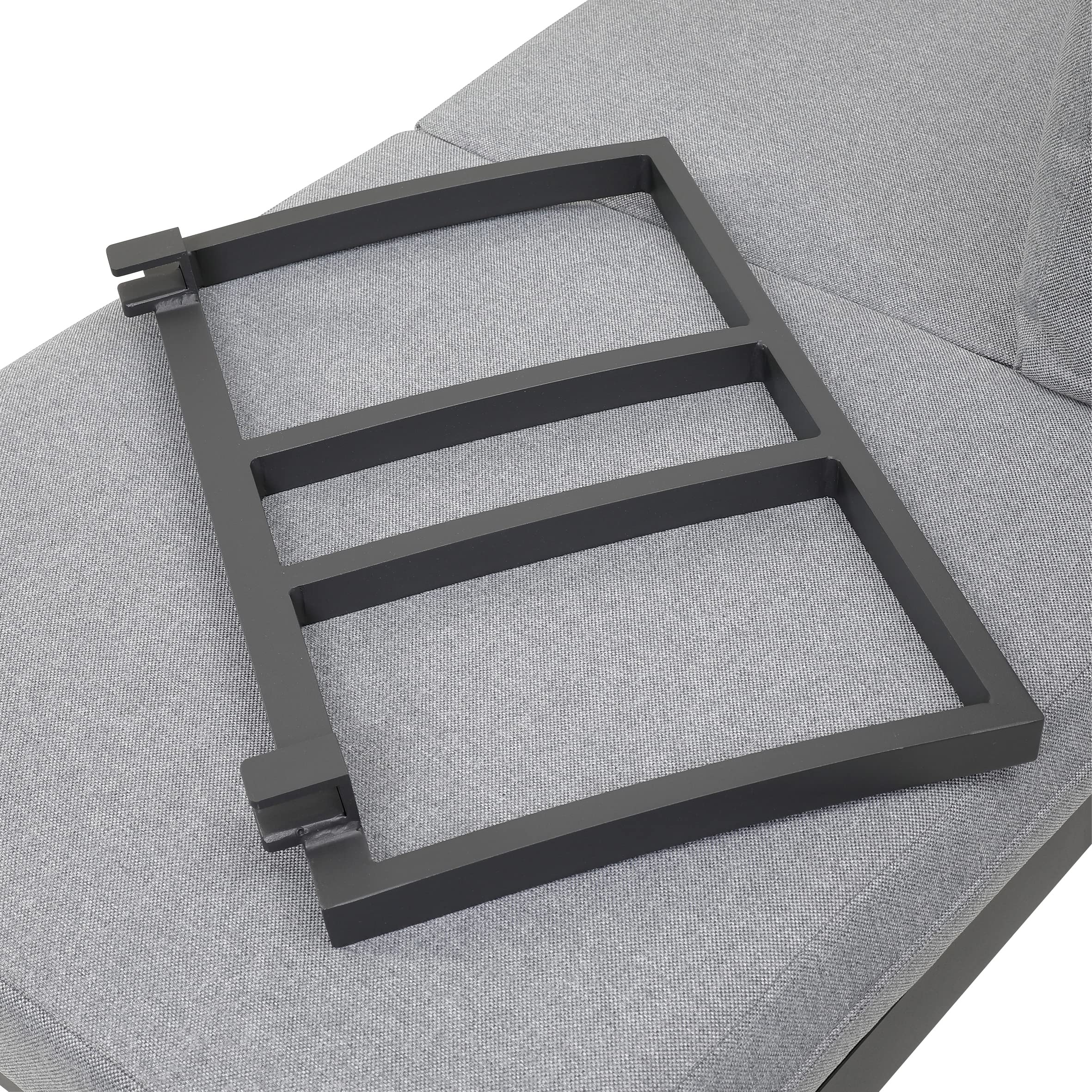 greemotion Salon de Jardin Modulable San José, Mobilier de Jardin en Aluminium 5 Places, Canapé d’Angle Extérieur et Table, Coussins Inclus, Anthracite