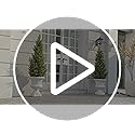 Artificial Topiary Cedar Trees 4FT Tall 2 Set, Outdoor Indoor Faux Pine Shrubs Plants, Realistic Fake Plants Front Porch Decor, Artificial Bushes Cypress for Home Front Door Offices