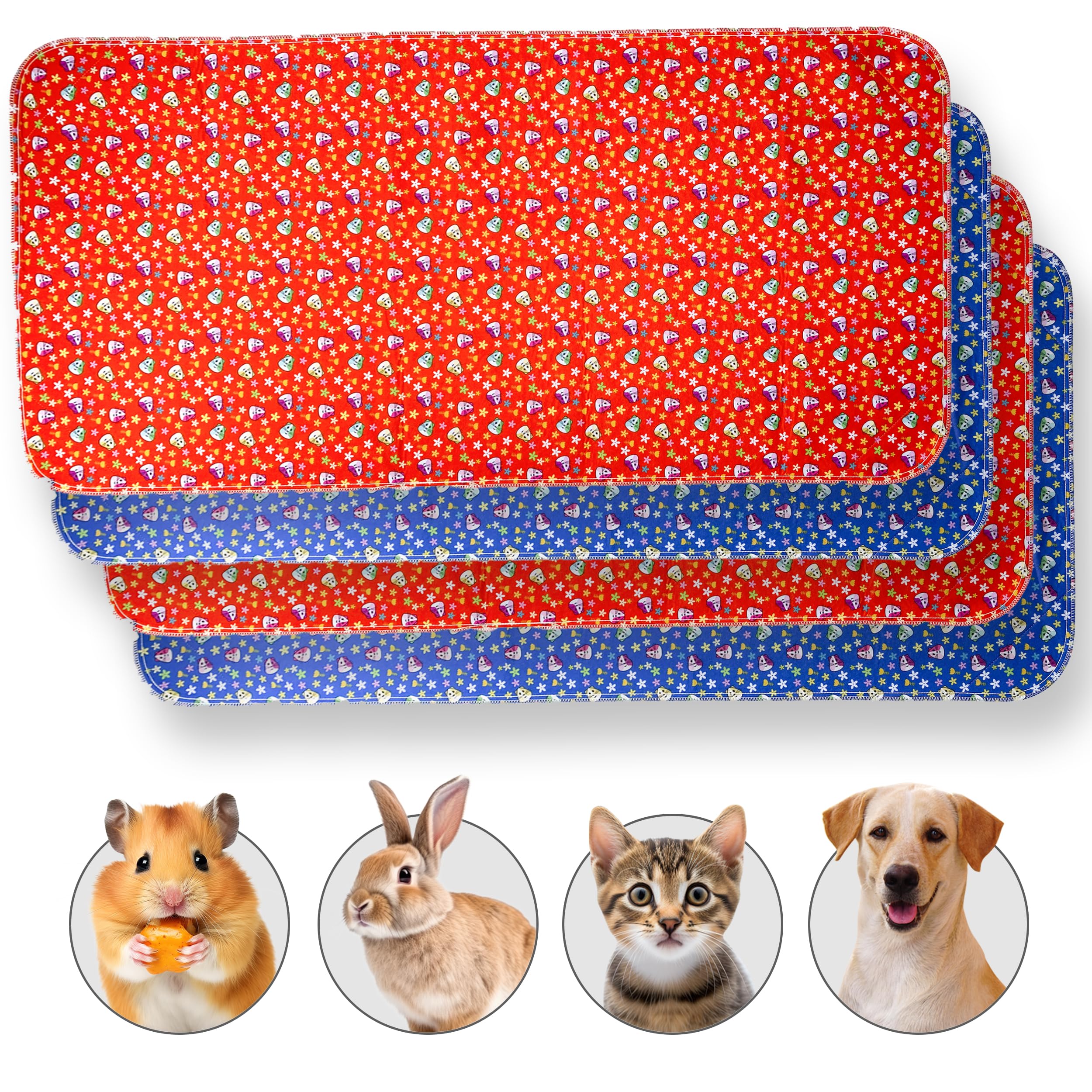 Tapis urinaire pour cage en polaire lisse réutilisable de 119x61cm alèse lavable rongeur