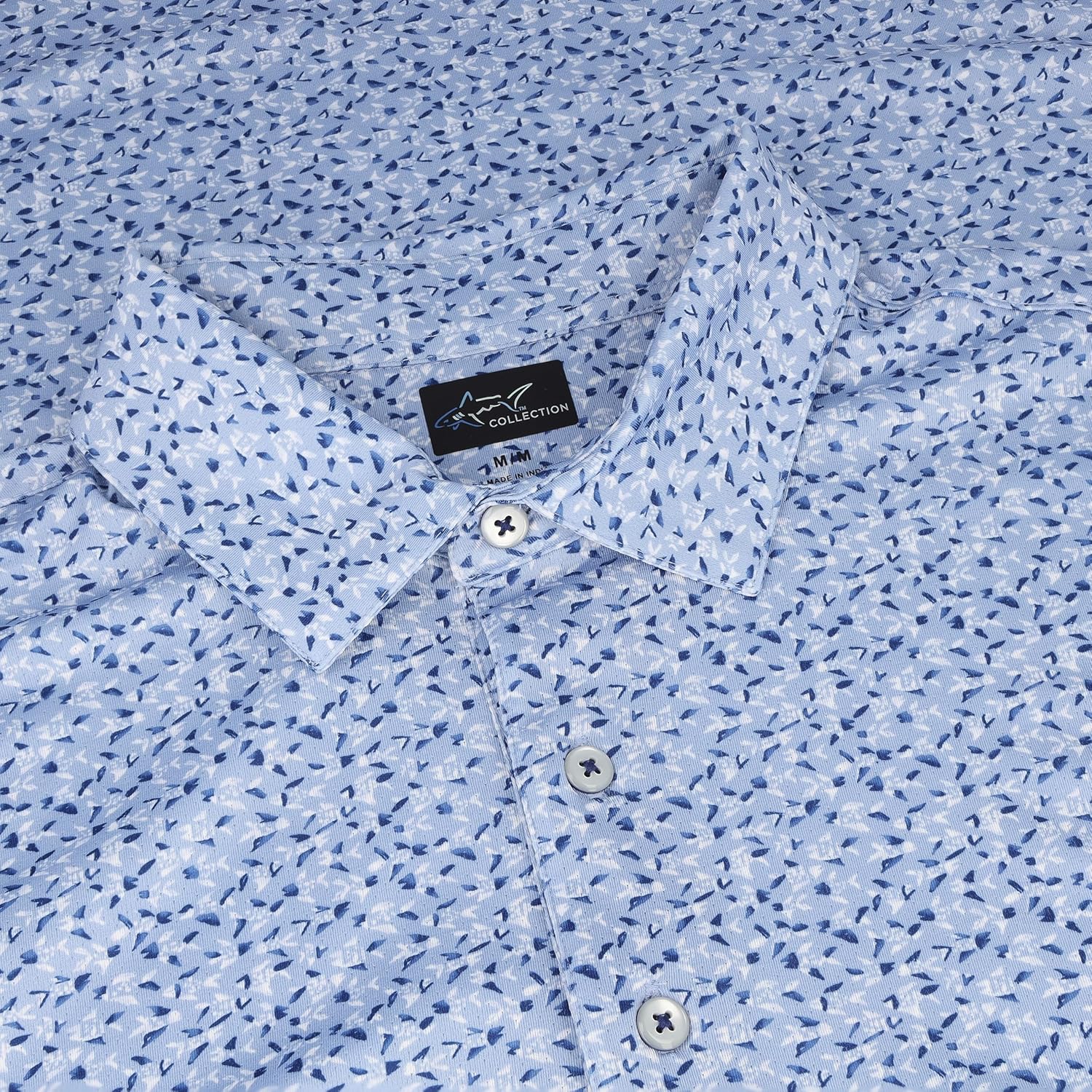 Greg Norman ML75 Stretch Fisherman Print Blue Storm Shirt Men XL - Image 4