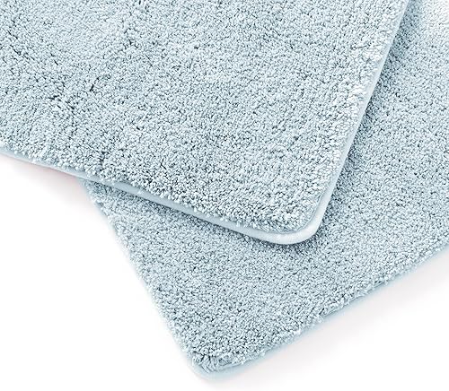 Miniatura 6 de YHF - Juego de 2 alfombras de baño de microfibra gruesa y suave, contorno en forma de U, alfombras de baño lavables a máquina, alfombras de baño
