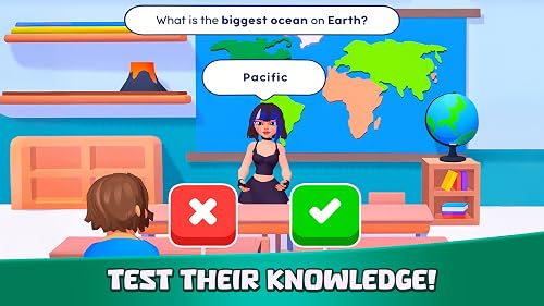 Teacher: School Sim – School game with lessons, quizzes, homework, class management, students, discipline, skins, and fun challenges – vue 8
