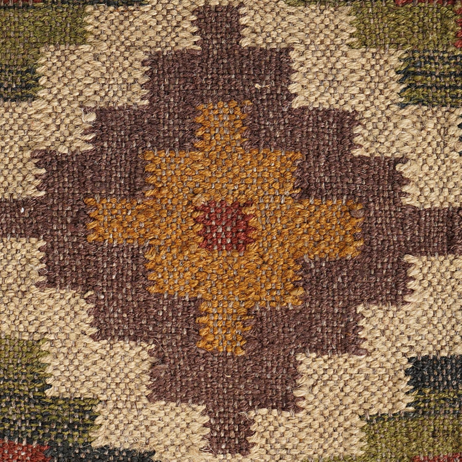 Kilim Pillow Cover Vintage Square Cushion Handwoven Pillow Case Ethnic Pillow Cover 18 X 18 Indian Jute Decorative Pillow Home Decor Pillows (Pattern 23)