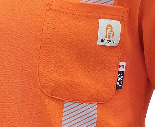 Miniatura 5 de BOCOMAL FR Tee Shirts High VisibilityHi Vis Flame ResistantFire Retardant Shirt 7oz Reflective Hombres Seguridad Camisas