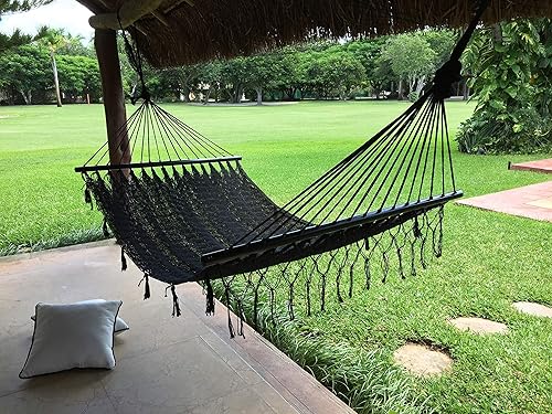 Miniatura 3 de Hamaca americana (con barra esparcidora) (negro, nailon)