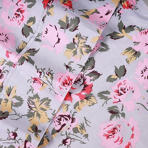 Miniatura 3 de Superior Juego de sábanas de algodón con fundas de almohada, juegos de cama de 300 hilos, duraderos y transpirables, lavables a máquina, ropa de