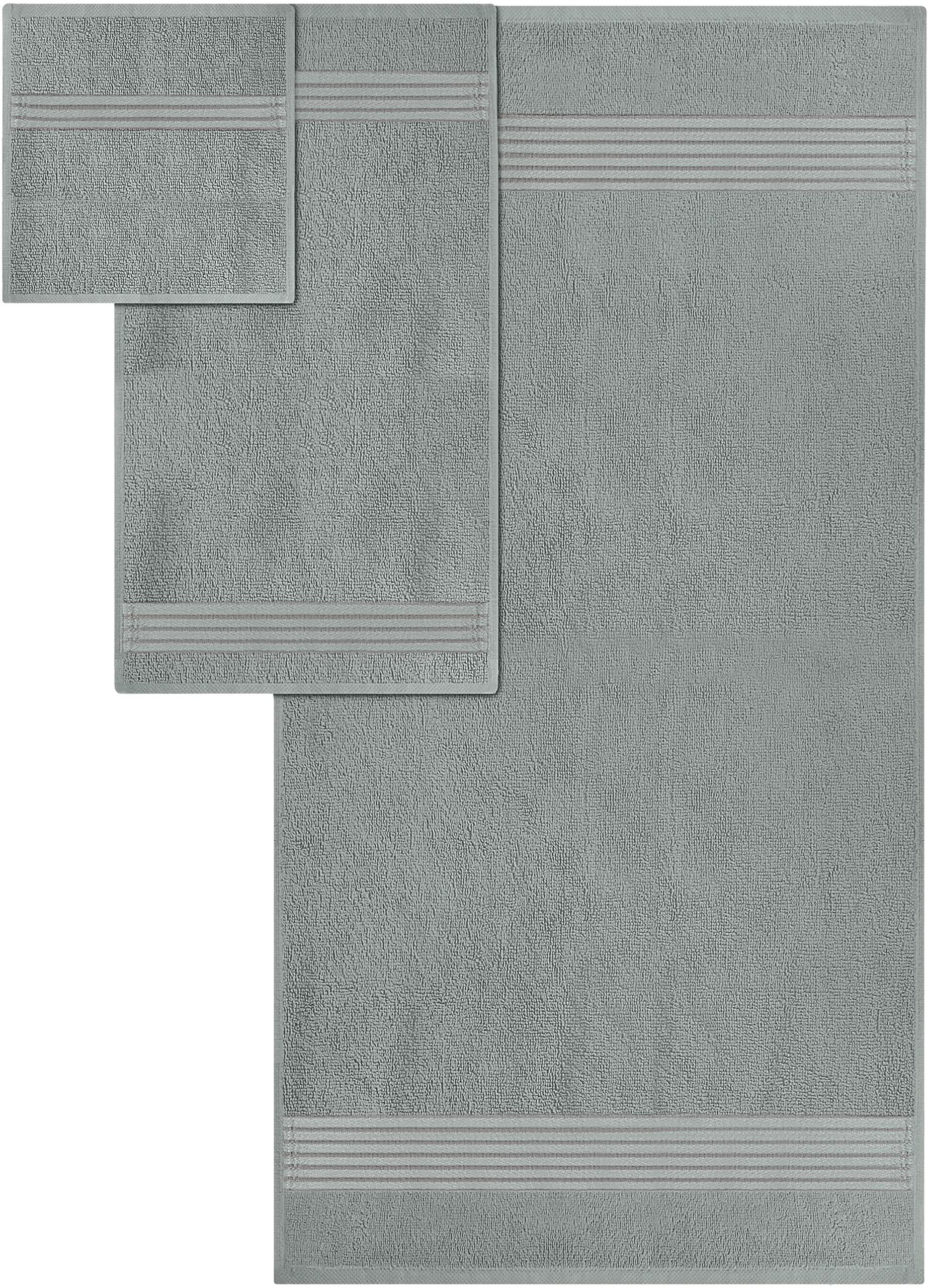 Utopia Towels 8-Piece Premium Towel Set, 2 Bath Towels, 2 Hand Towels, and 4 Wash Cloths, 100% Ring Spun Cotton Highly Absorbent Towels for Bathroom, Sports, and Hotel (Cool Grey)