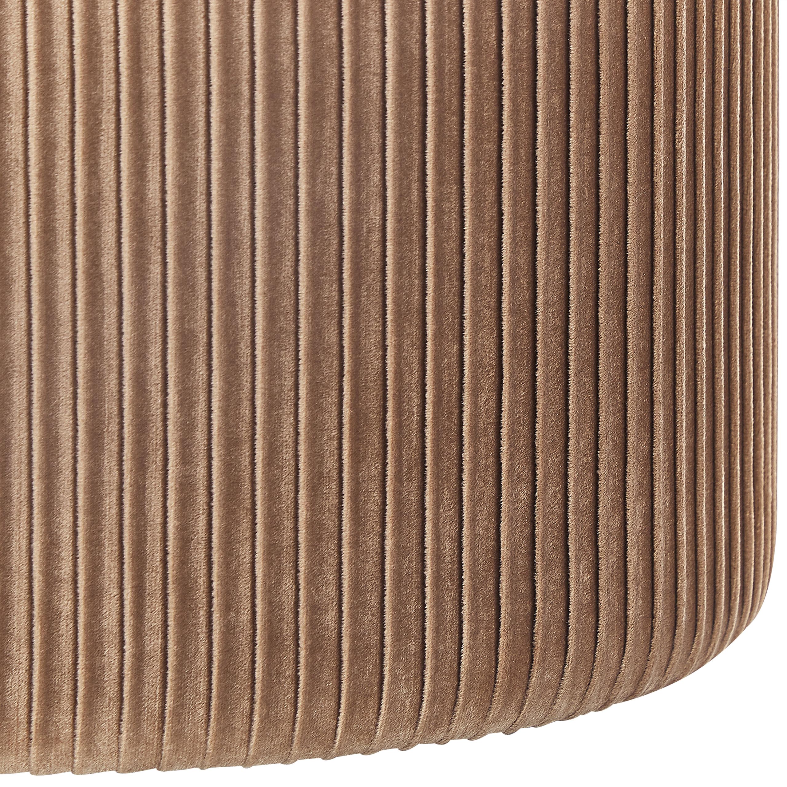 Beliani Puf de Terciopelo Beige almacenaje reposapiés Glamour Sala de Estar Dormitorio Richland