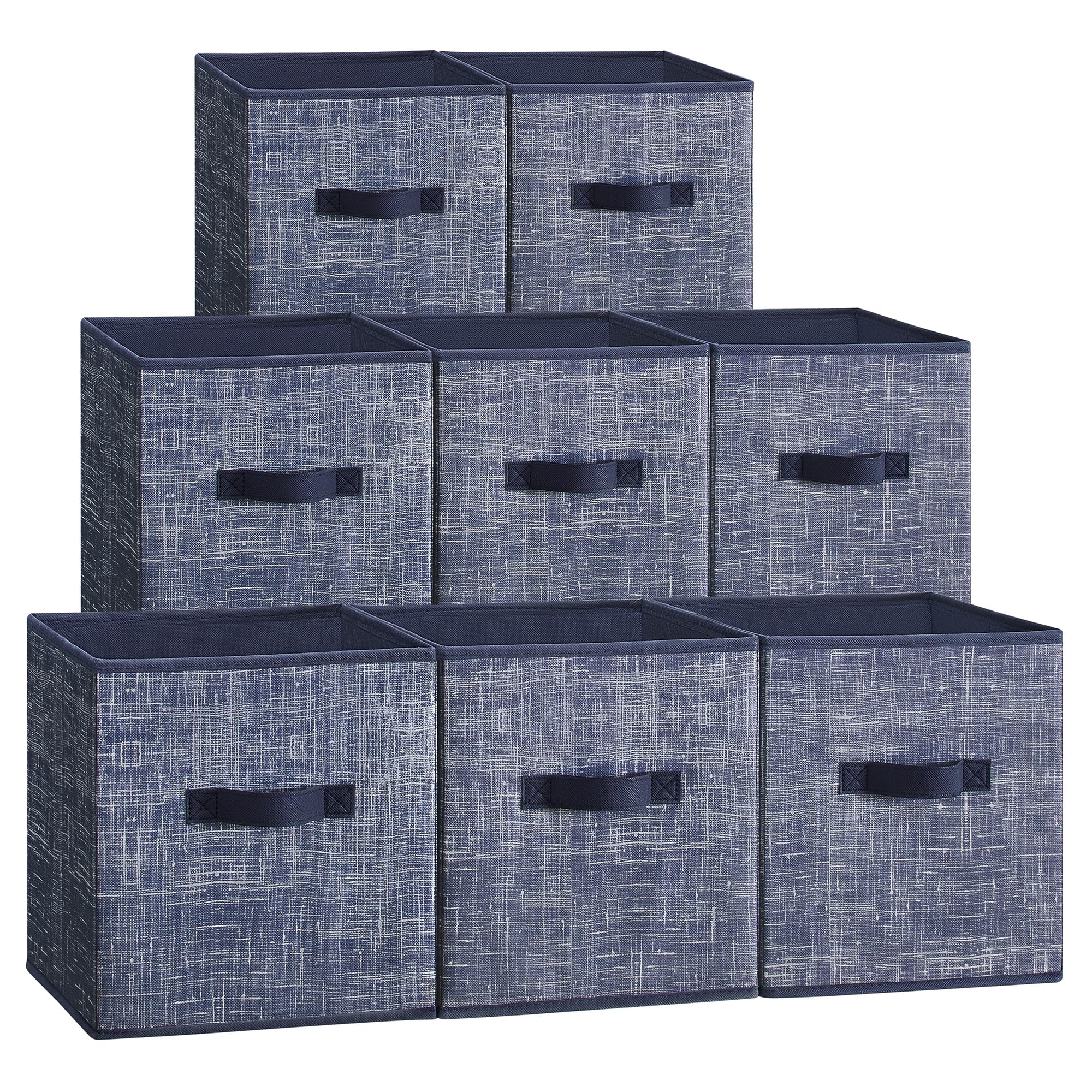 SONGMICS 8-Pack Storage Cubes, Non-Woven Bins, Misty Blue